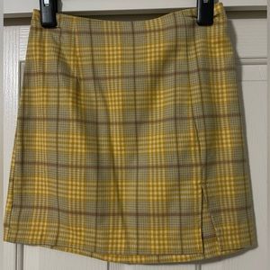 Wild Fable Yellow Plaid Mini Skirt
